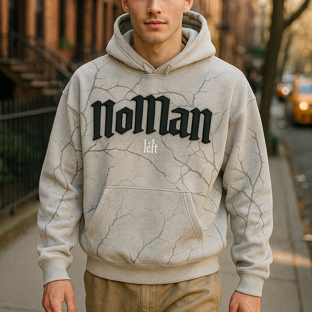 NOMAN Thorn Baggy Pullover Hoodie - Gray - No Man Left