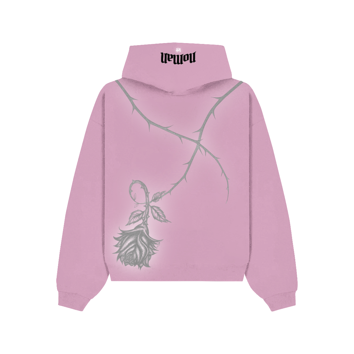 NOMAN Thorn Baggy Pullover Hoodie - Pink - No Man Left