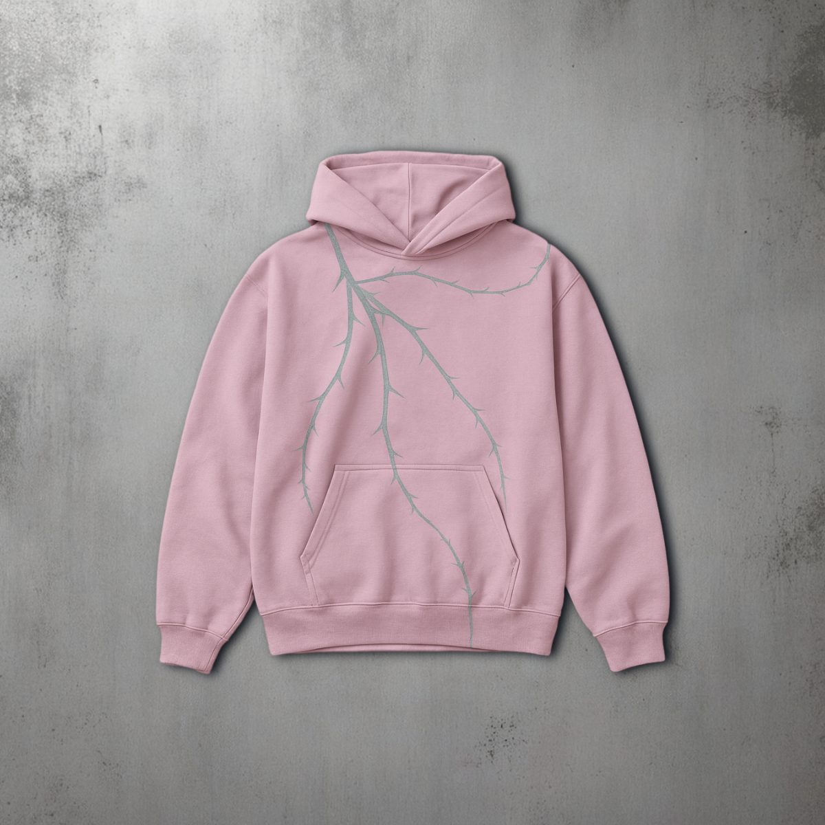 Thorn Baggy Pullover Hoodie - Pink