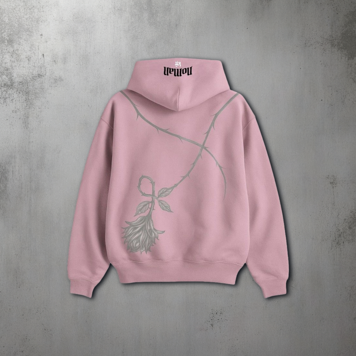 Thorn Baggy Pullover Hoodie - Pink