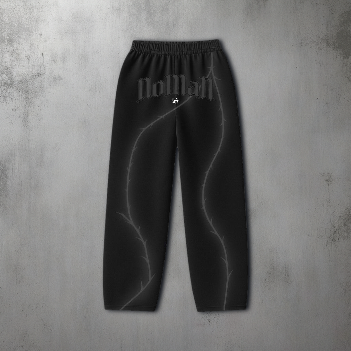NOMAN Thorn Baggy uncuffed Sweatpant - Black