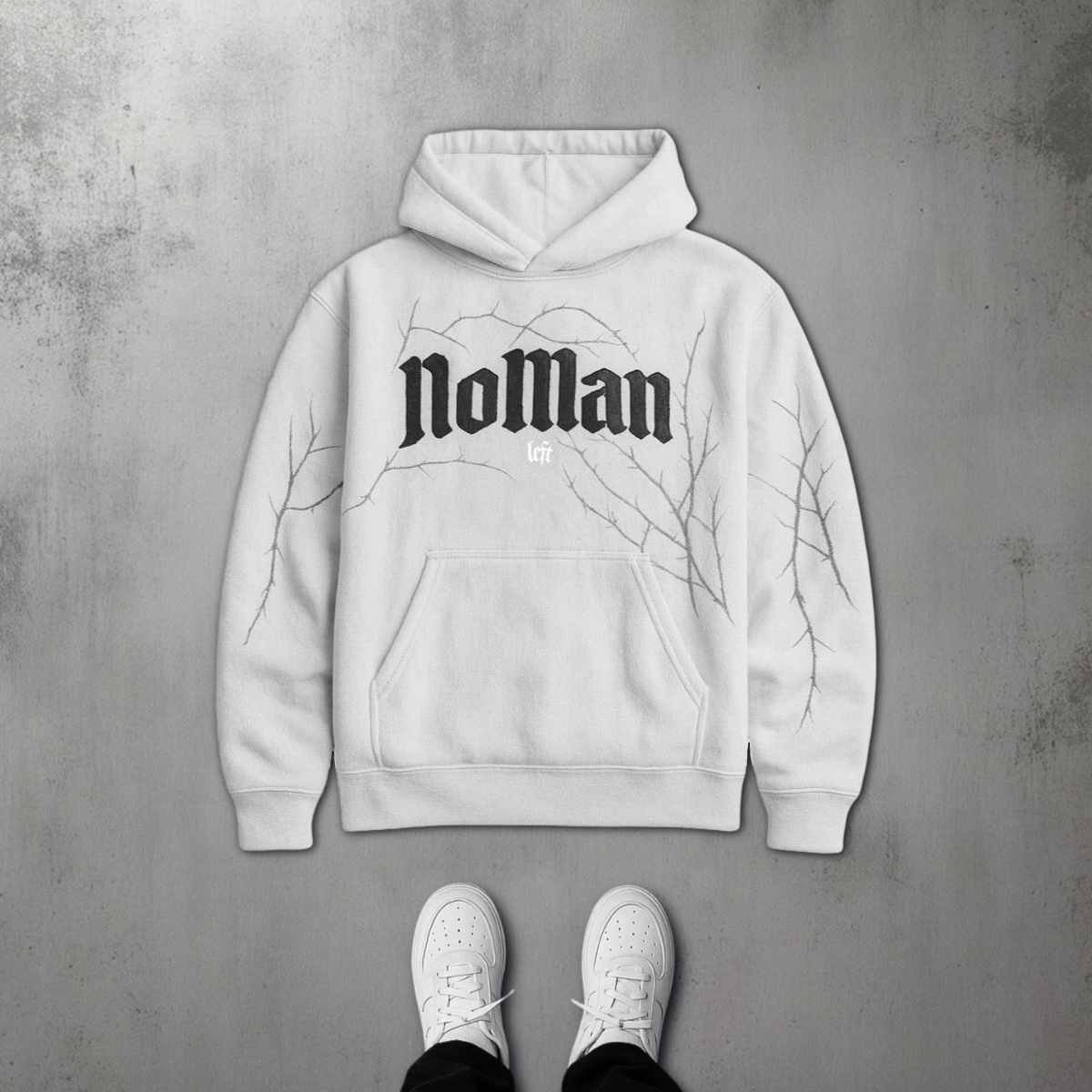 NOMAN Thorn Baggy Pullover Hoodie - Gray - No Man Left