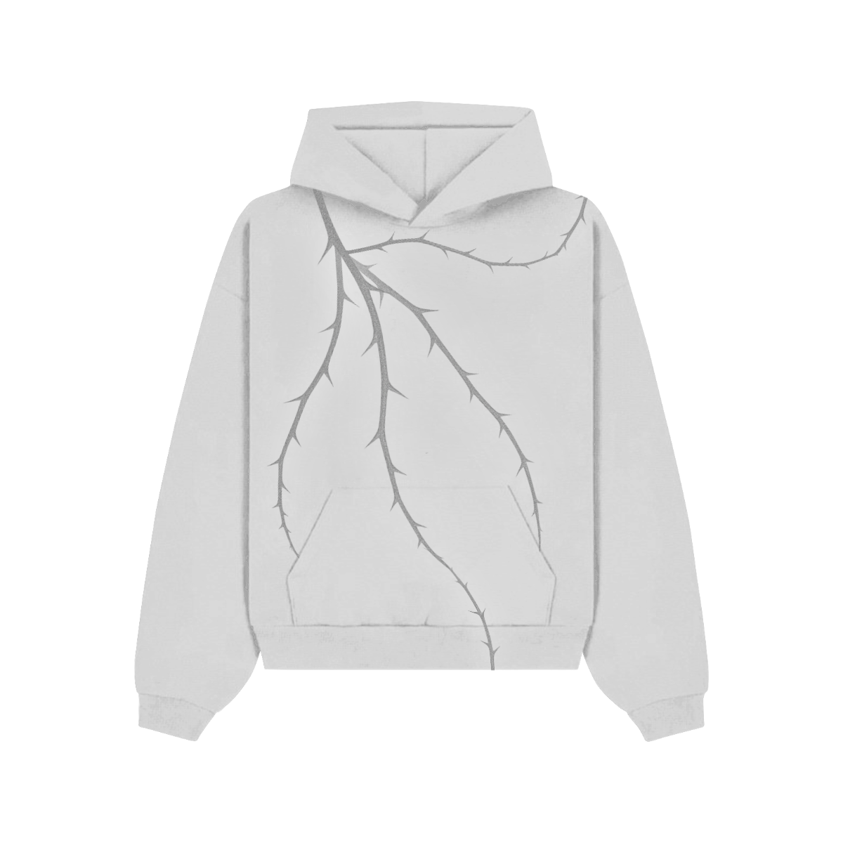 Thorn Baggy Pullover Hoodie - Gray - No Man Left