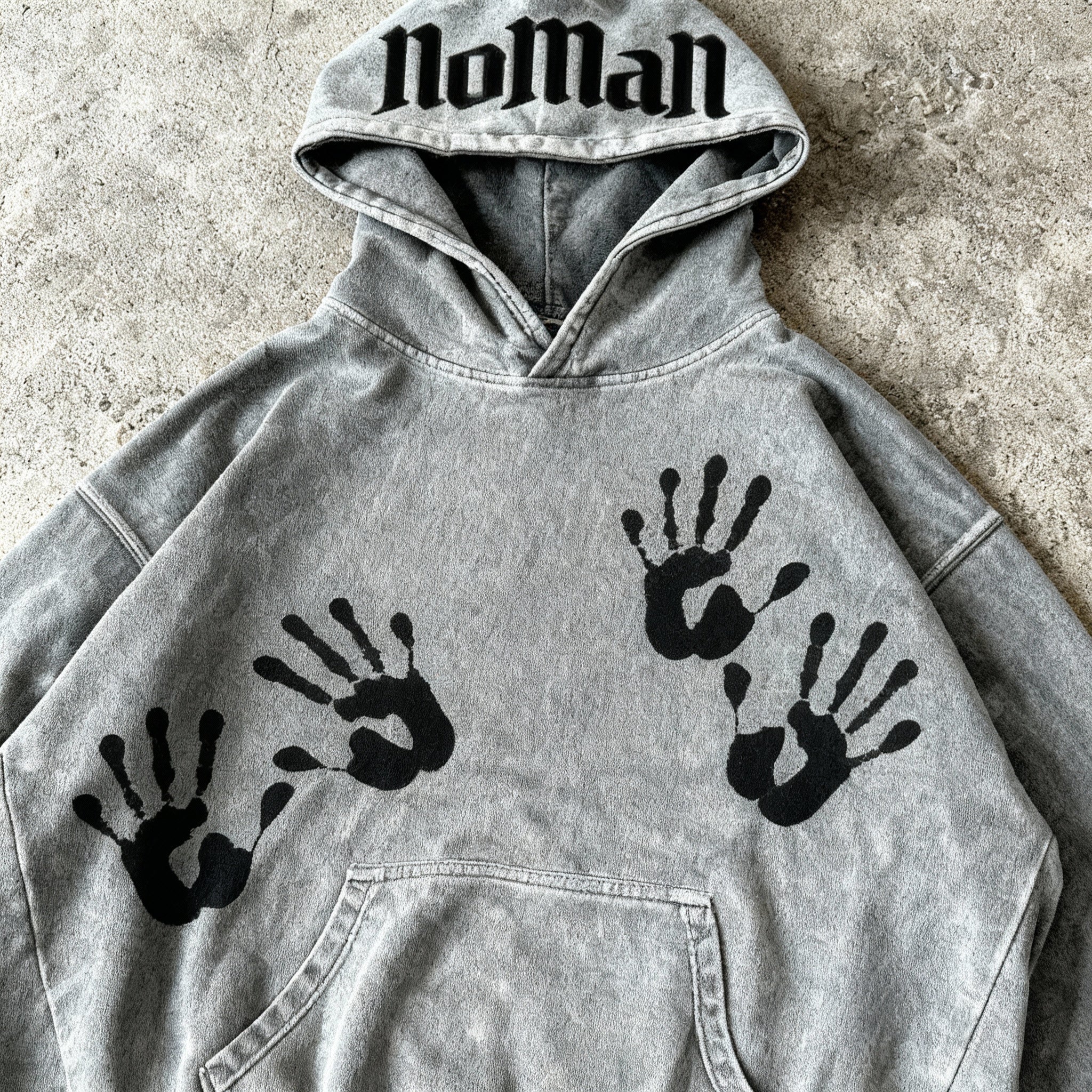 NOMAN HANDS- Oversized Washed Hoodie