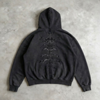 NOMAN BONES - Washed Black Hoodie - No Man Left