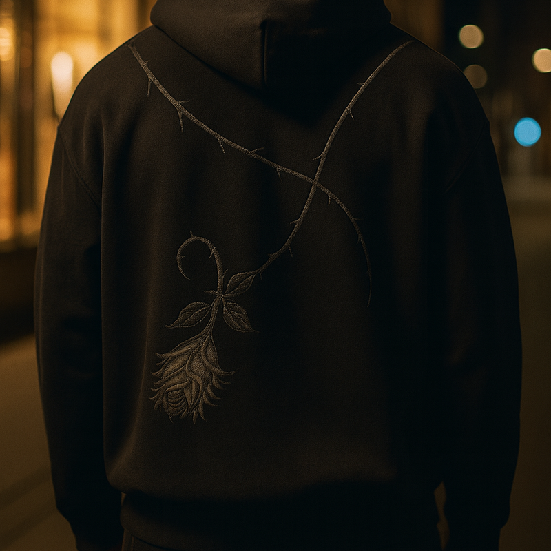 NOMAN Thorn Baggy Pullover Hoodie - Black - No Man Left