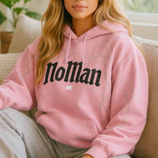 NOMAN Thorn Baggy Pullover Hoodie - Pink - No Man Left