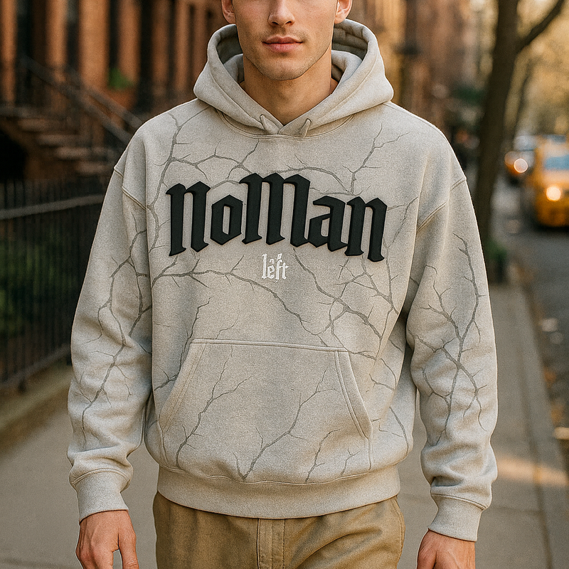 NOMAN Thorn Baggy Pullover Hoodie - Gray - No Man Left