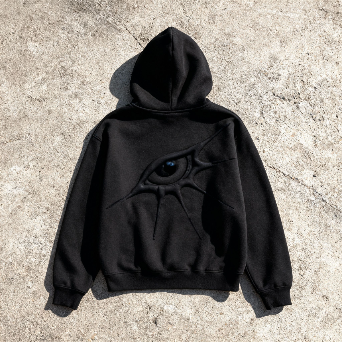 NOMAN EYES - Embossed Zip Hoodie