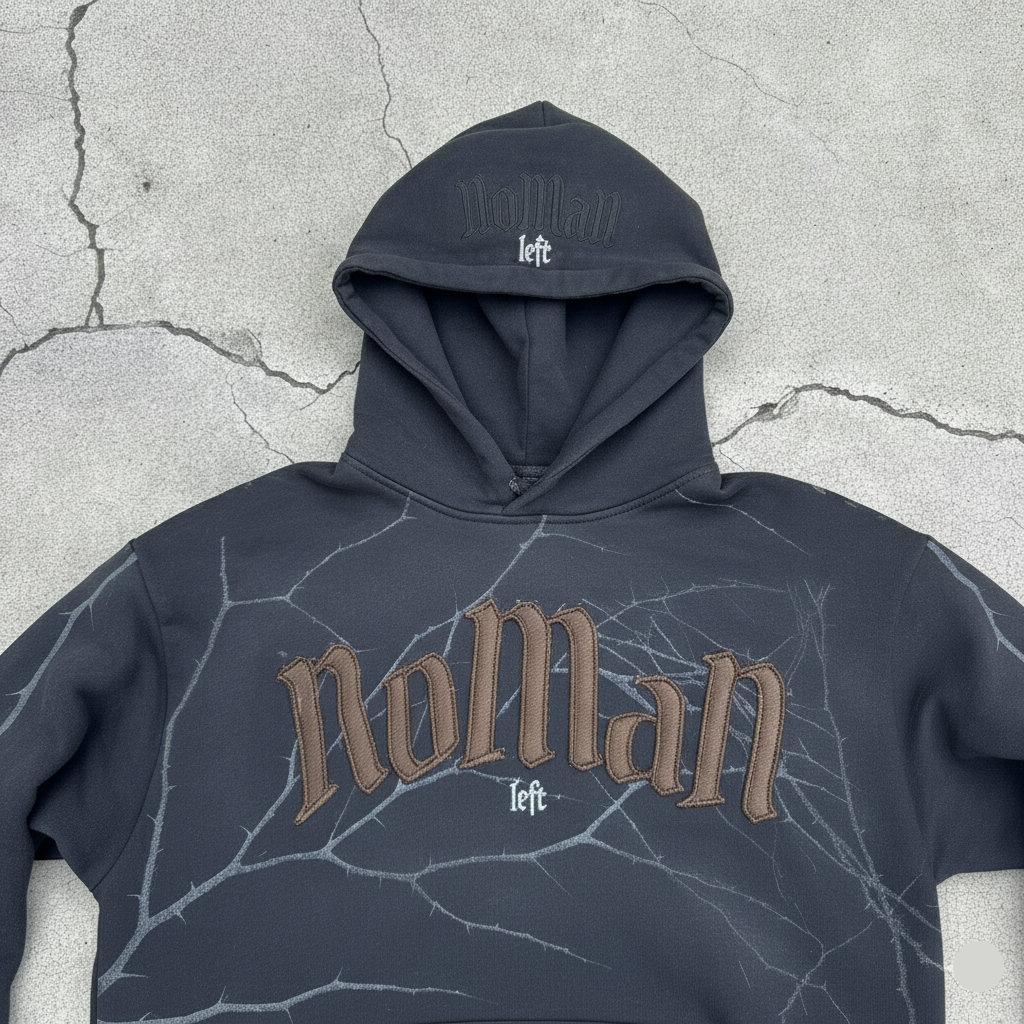 NOMAN Thorn - Dark Gray Baggy Hoodie
