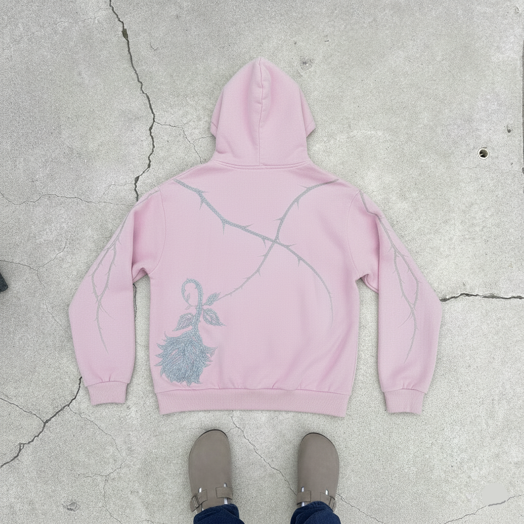 NOMAN Thorn - Pink Baggy Hoodie