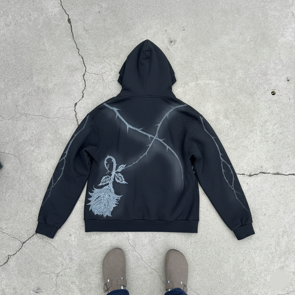 NOMAN Thorn - Dark Gray Baggy Hoodie