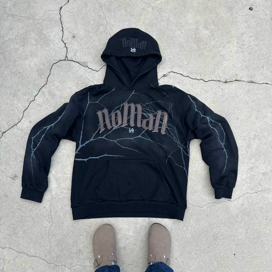 NOMAN Thorn - Black Baggy Hoodie