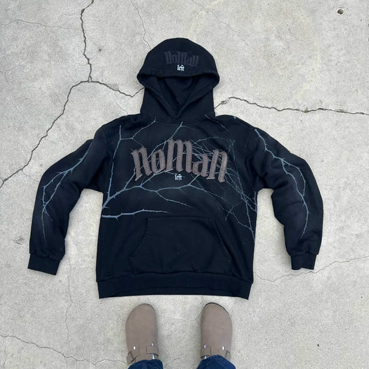 NOMAN Thorn - Black Baggy Hoodie