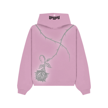 NOMAN Thorn Baggy Pullover Hoodie - Pink - No Man Left