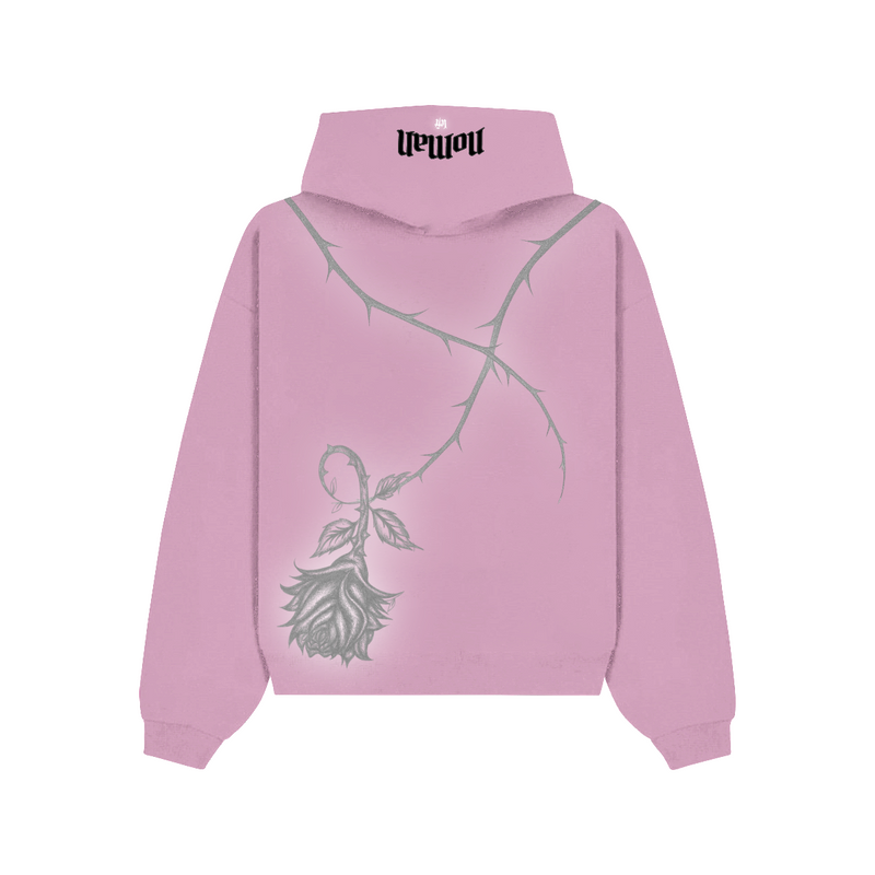NOMAN Thorn Baggy Pullover Hoodie - Pink - No Man Left