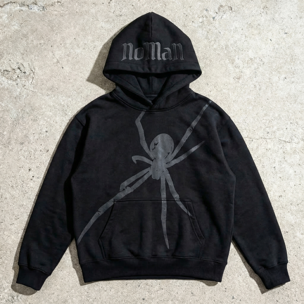 NOMAN SPIDER V2 - Black Hoodie - No Man Left