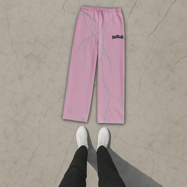 Thorn Baggy uncuffed Sweatpant - Pink - No Man Left