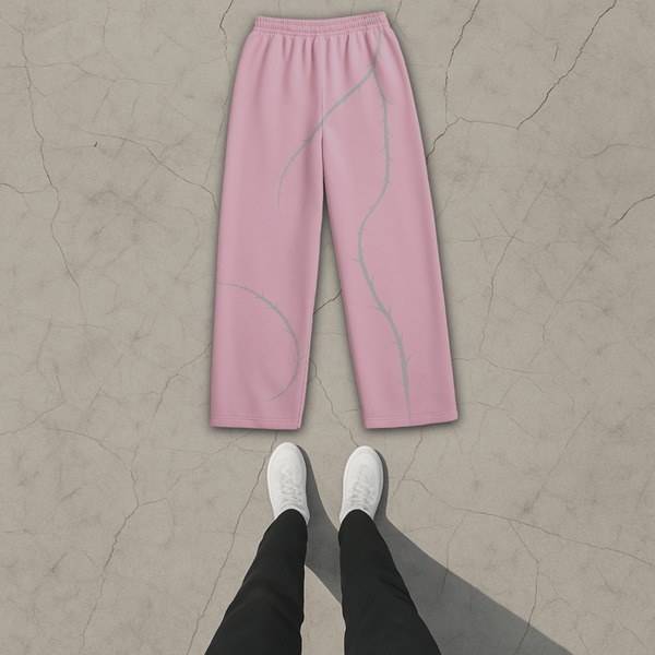 Thorn Baggy uncuffed Sweatpant - Pink - No Man Left