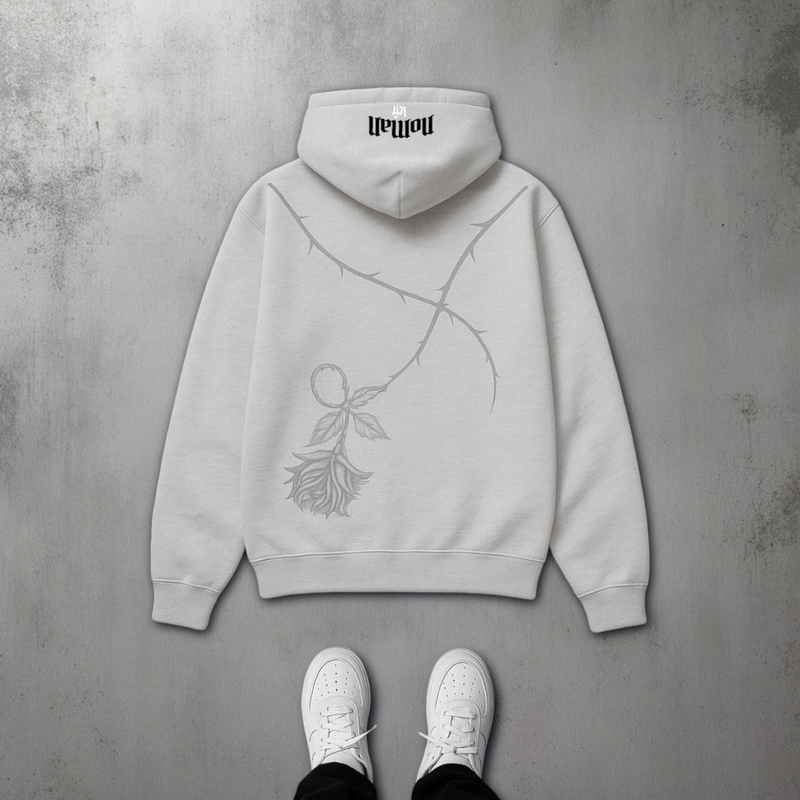 NOMAN Thorn Baggy Pullover Hoodie - Gray - No Man Left