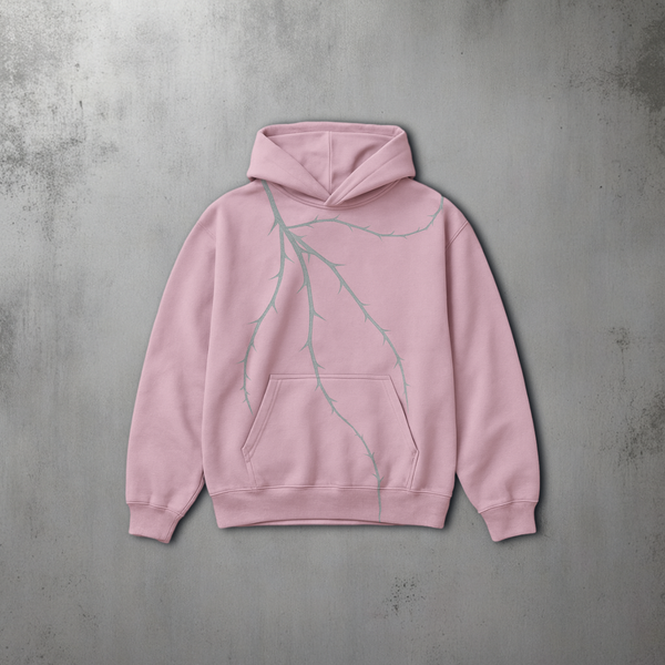 Thorn Baggy Pullover Hoodie - Pink