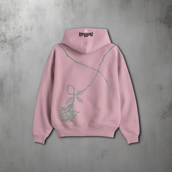 Thorn Baggy Pullover Hoodie - Pink