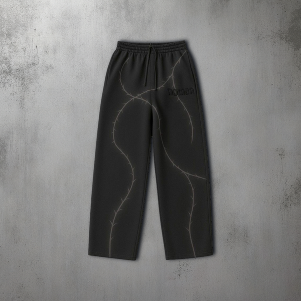 NOMAN Thorn Baggy uncuffed Sweatpant - Black