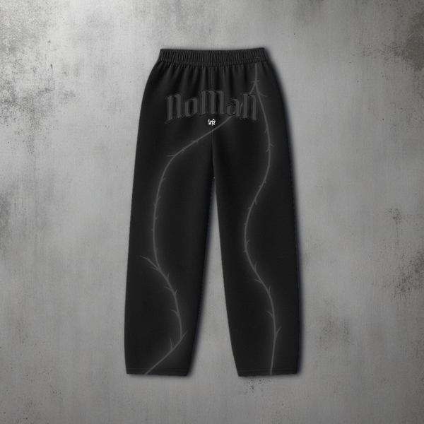 NOMAN Thorn Baggy uncuffed Sweatpant - Black