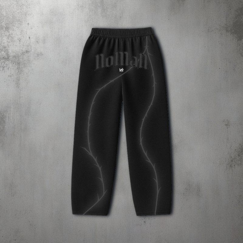 NOMAN Thorn Baggy uncuffed Sweatpant - Black