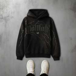 NOMAN Thorn Baggy Pullover Hoodie - Black - No Man Left