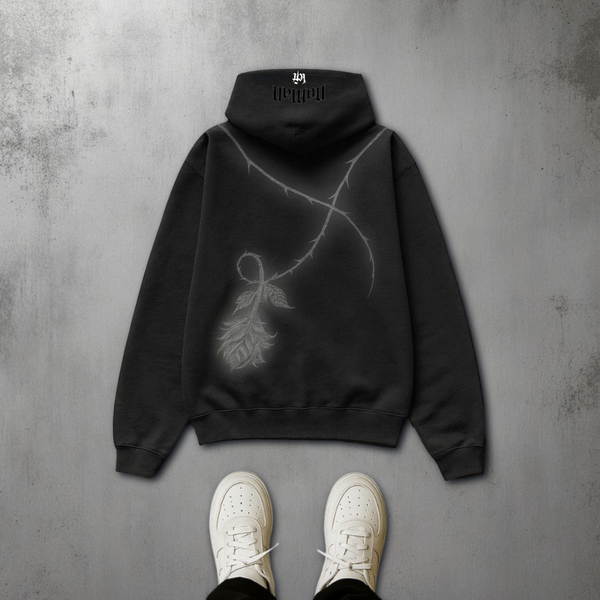 NOMAN Thorn Baggy Pullover Hoodie - Black - No Man Left