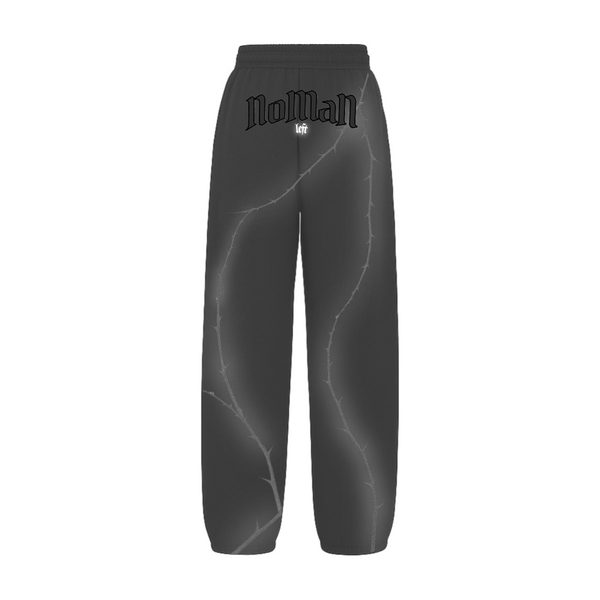 NOMAN Thorn Baggy uncuffed Sweatpant - Dark Gray - No Man Left
