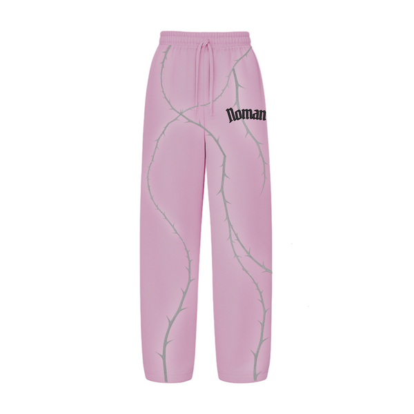 NOMAN Thorn Baggy uncuffed Sweatpant - Pink - No Man Left