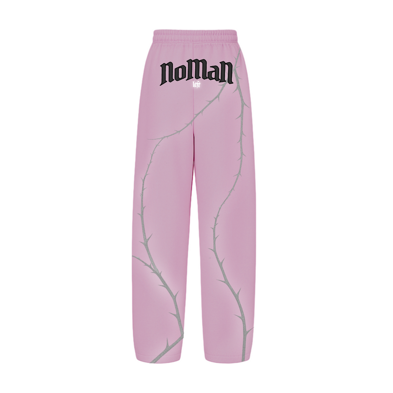 NOMAN Thorn Baggy uncuffed Sweatpant - Pink - No Man Left